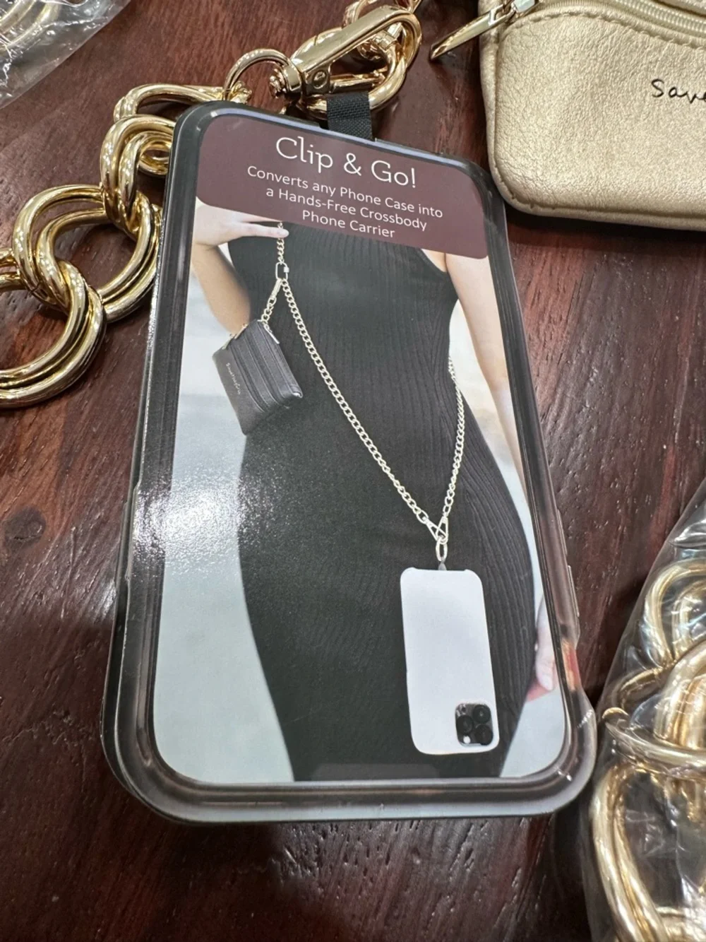Brand New Clip & Go Chain Purse/Phone Holder BySave the girls clip